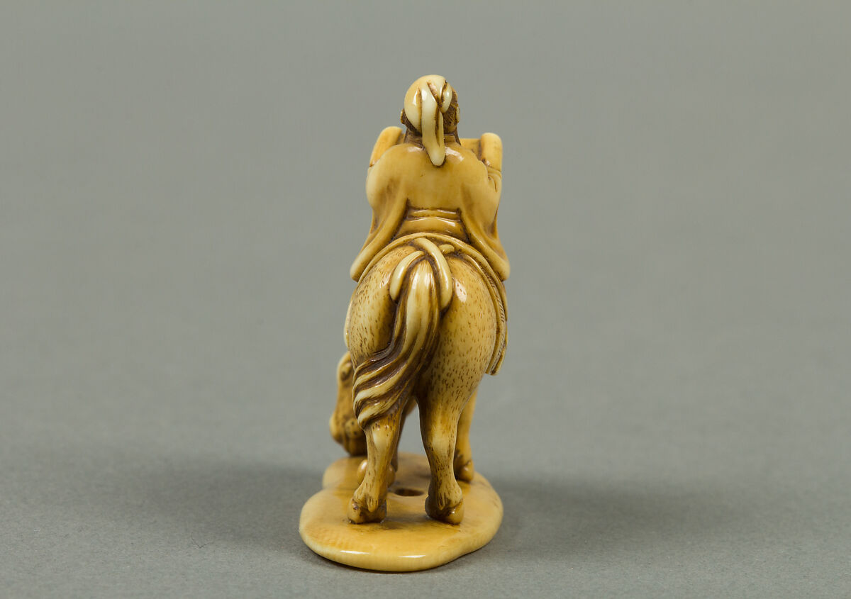 Netsuke of Man Riding a Horse, Ivory, Japan