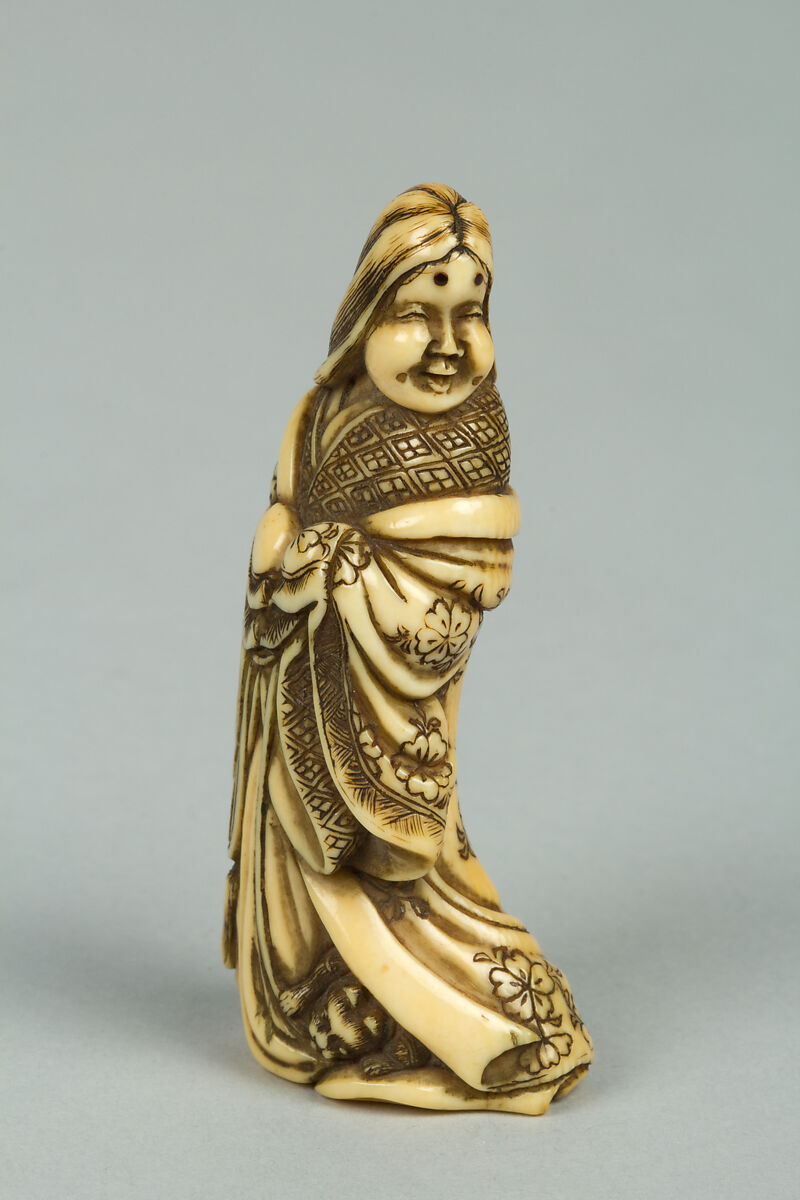 Netsuke of a Woman, Ivory, Japan 