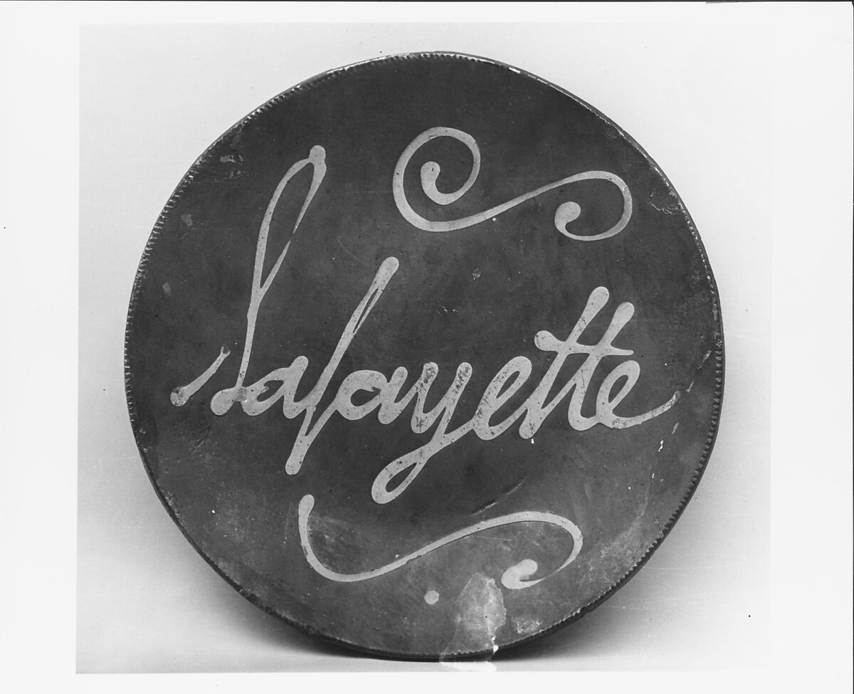 Plate, Possibly by Asa Edward Smith (1798–1880), Earthenware; Redware with slip decoration, American
