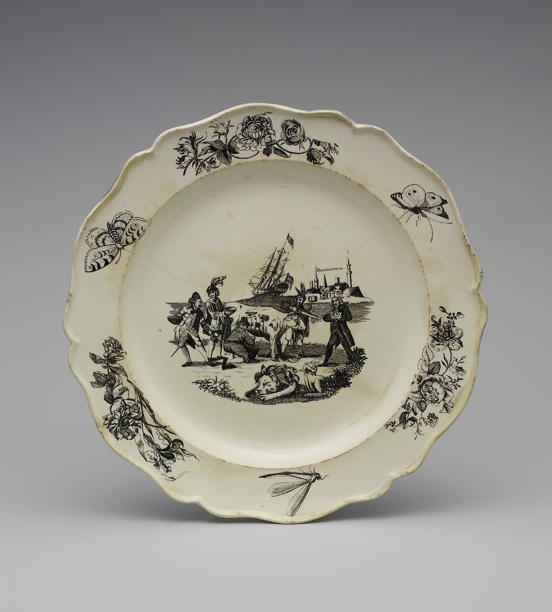 Plate, Earthenware, transfer-printed, British 