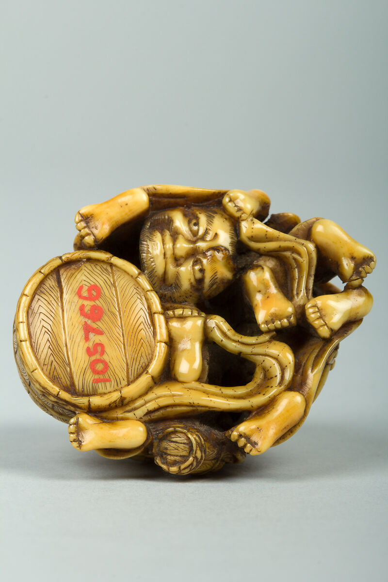 Netsuke of Group of Four Children, Ivory, Japan
