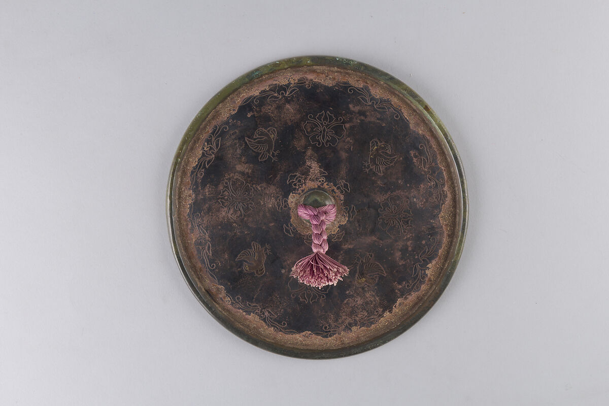 Mirror, Inlaid bronze, Japan 