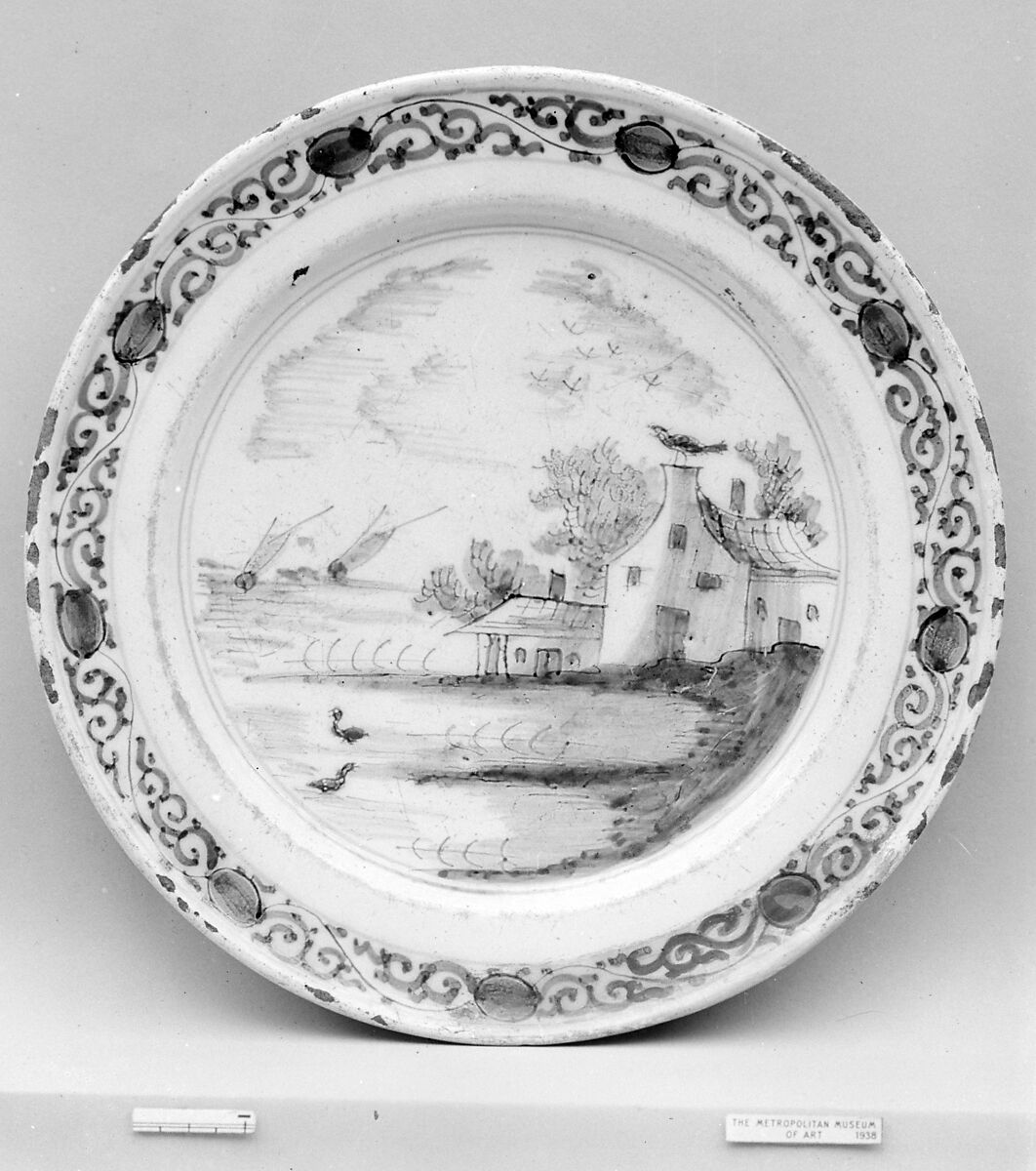 Dish, Tin-glazed earthenware, Dutch