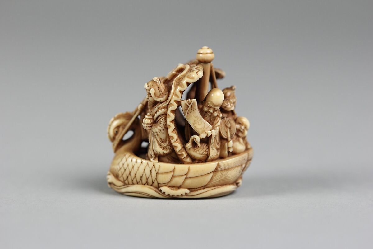 Netsuke of Pleasure Boat (Takarabune), Ivory, Japan