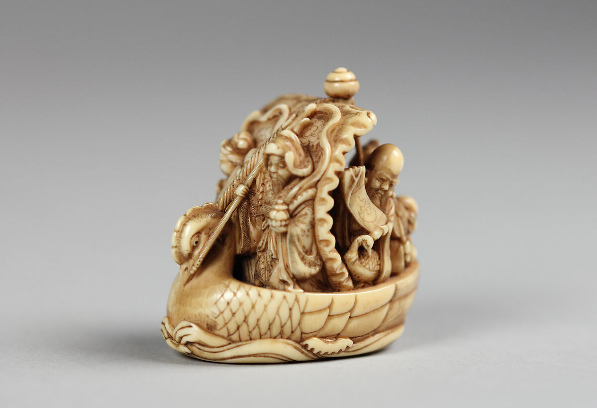 Netsuke of Pleasure Boat (Takarabune), Ivory, Japan