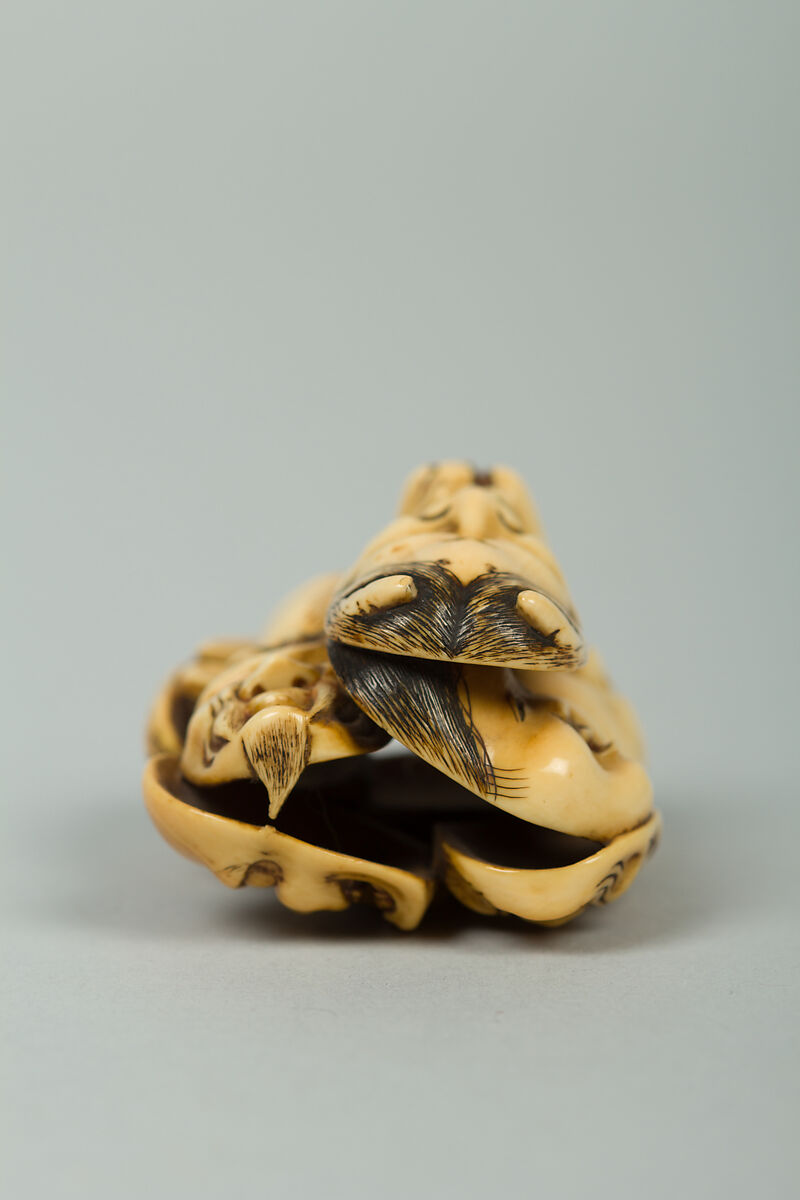Netsuke of Group of Noh Masks, Ivory, Japan