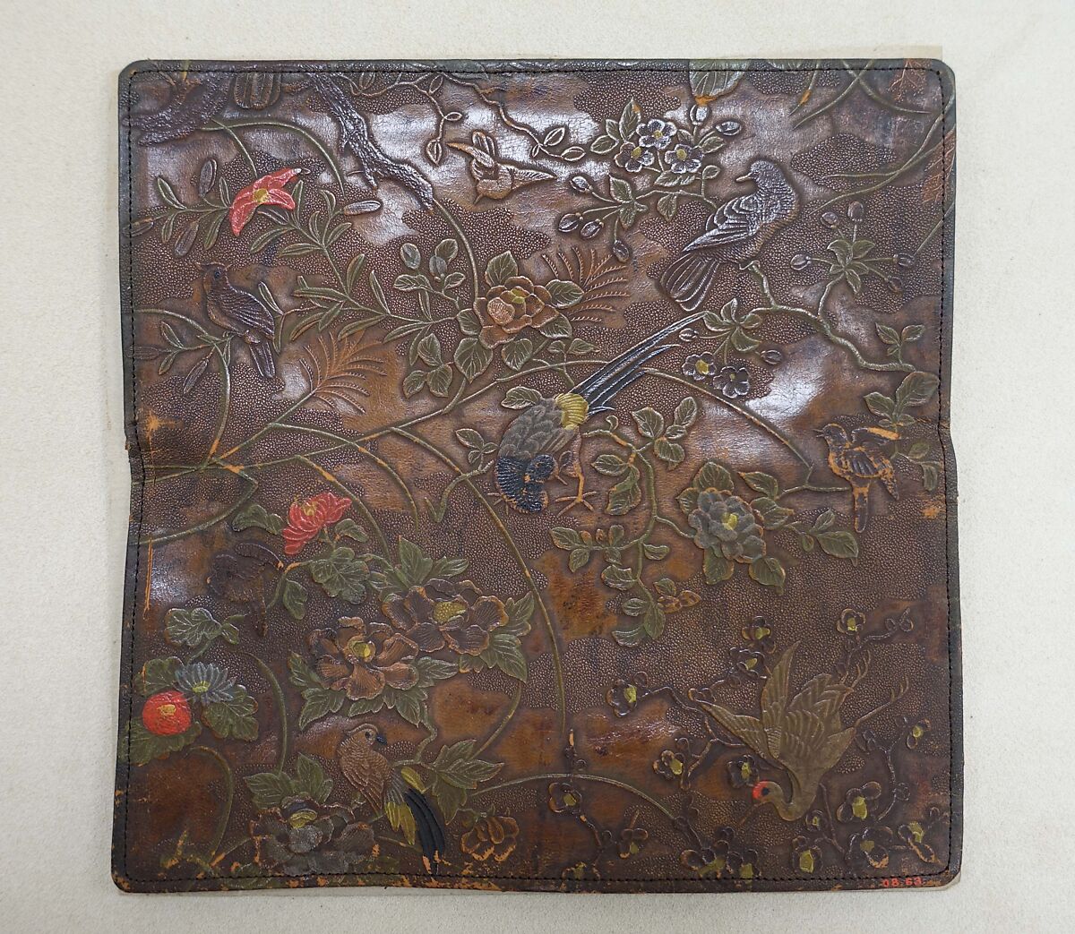 Panel, Stamped leather, Japan 