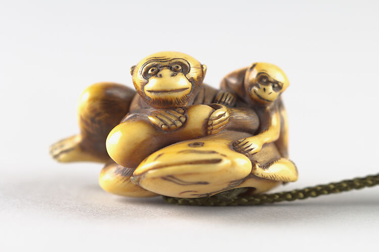 Netsuke with Decoration of Monkeys and Catfish