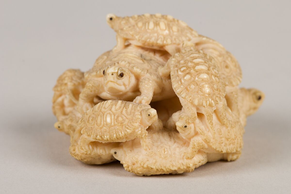 Netsuke of Group of Turtles, Ivory, Japan 