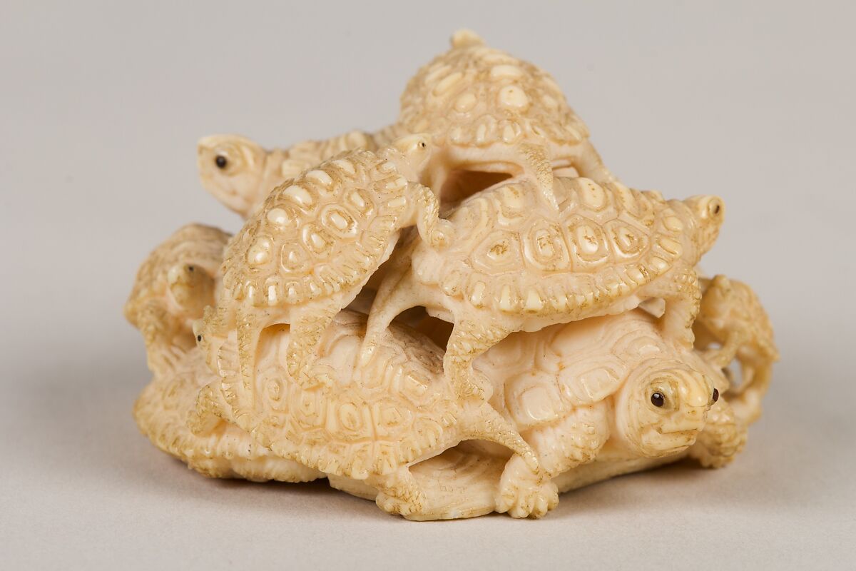 Netsuke of Group of Turtles, Ivory, Japan
