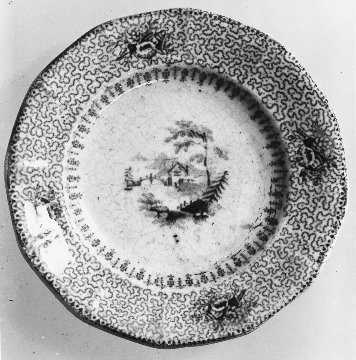 Cup Plate, Joseph Clementson (active ca. 1839–67), Earthenware, transfer-printed, British (American market) 