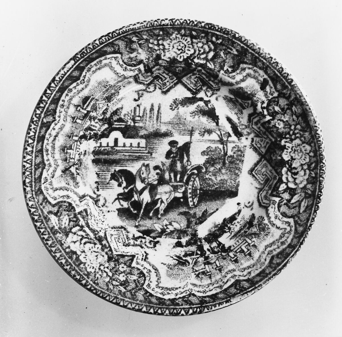 Cup Plate, William Adams &amp; Sons (British, active ca. 1819–present), Earthenware, transfer-printed, British (American market) 