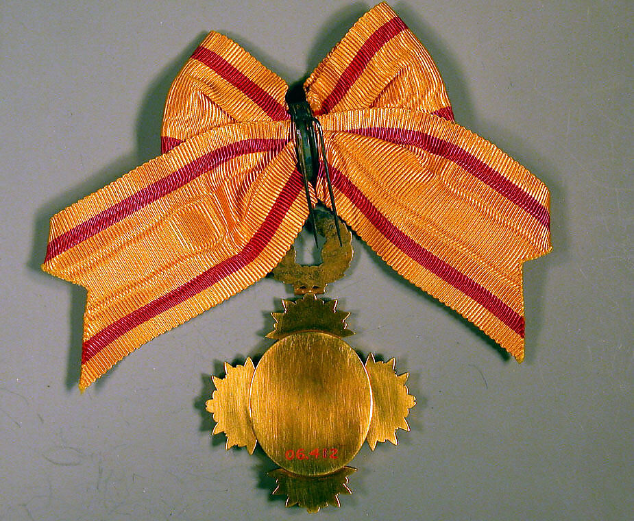 Medal, Yellow bow with red stripes, Japan