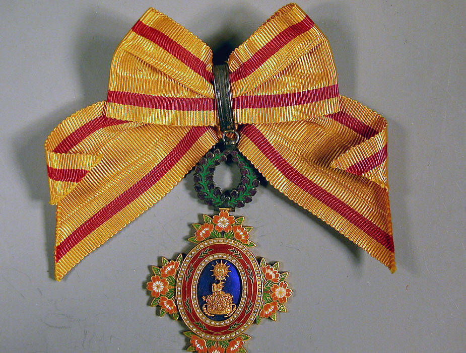 Medal, Yellow bow with red stripes, Japan 