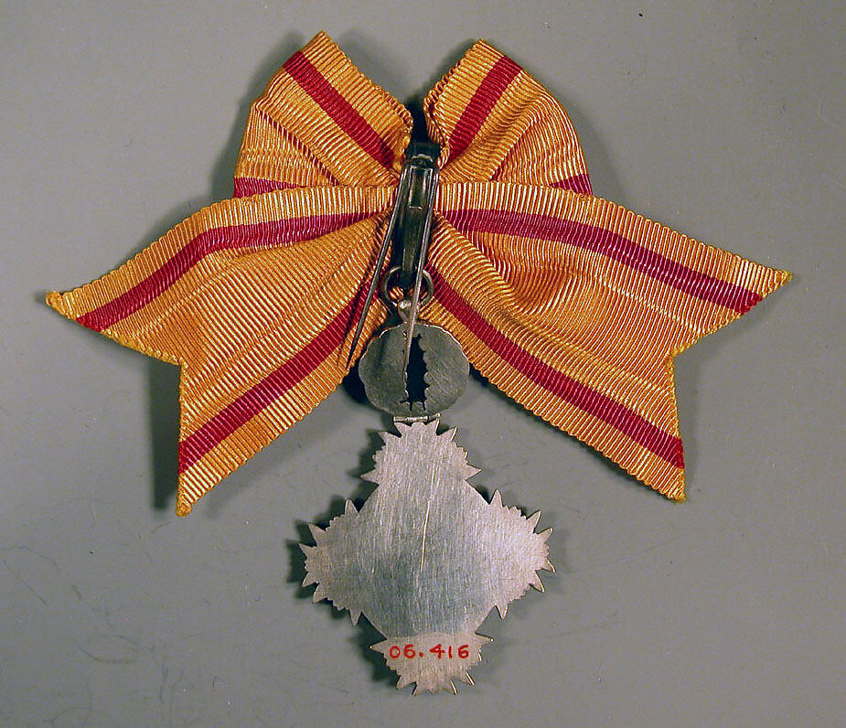Medal, Yellow bow with red stripes, Japan
