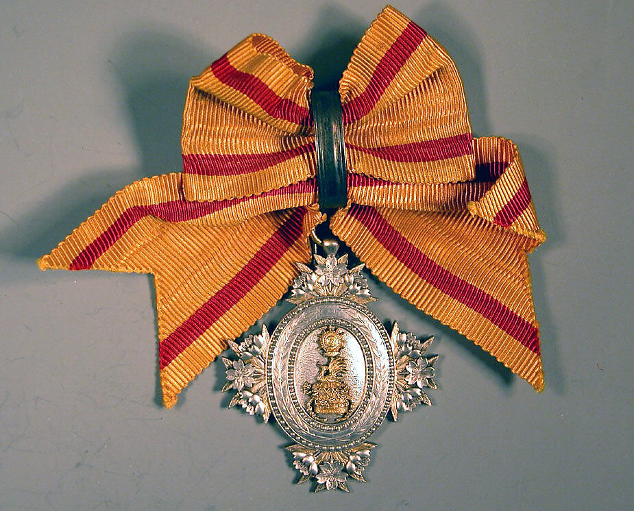 Medal, Yellow bow with red stripes, Japan 