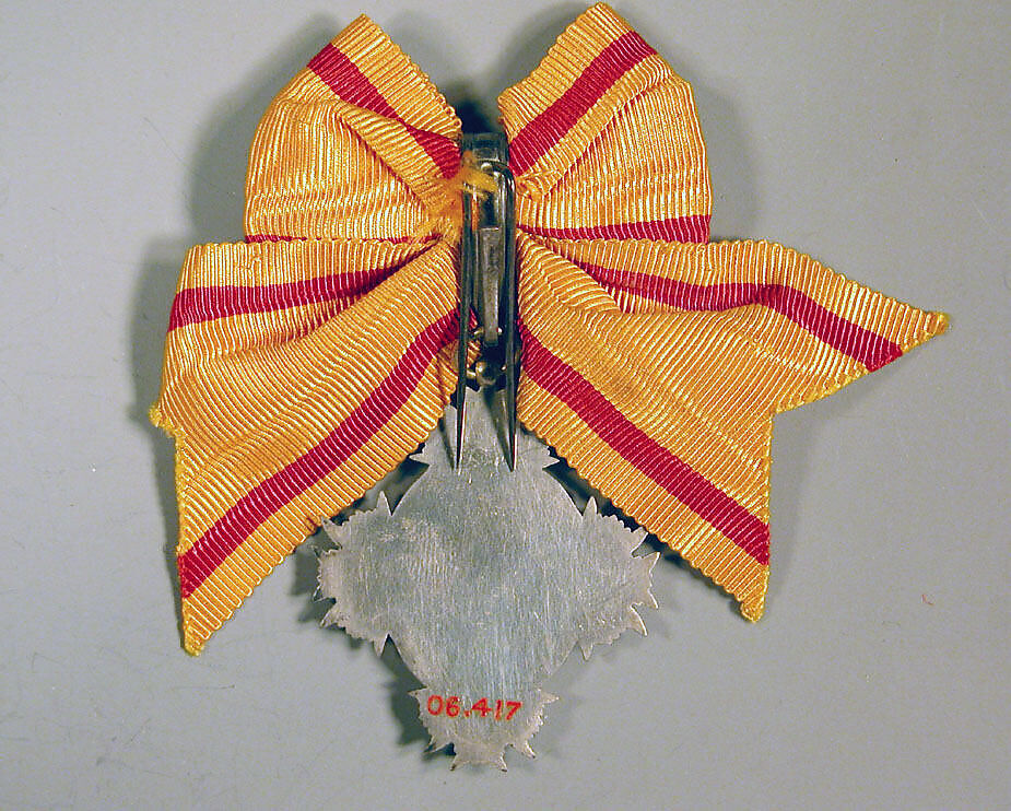 Medal, Yellow bow with red stripes, Japan