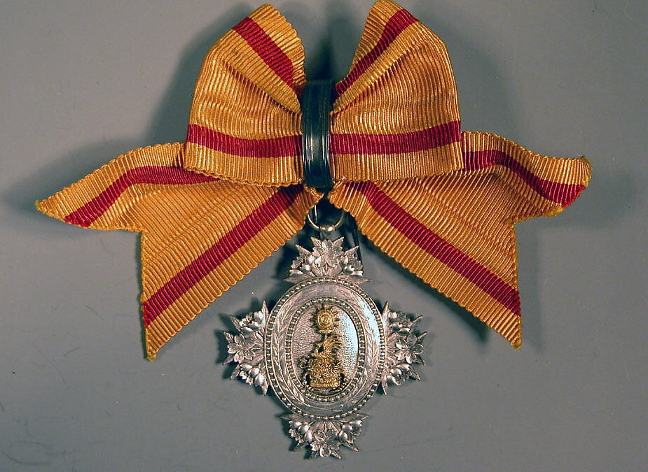 Medal, Yellow bow with red stripes, Japan 