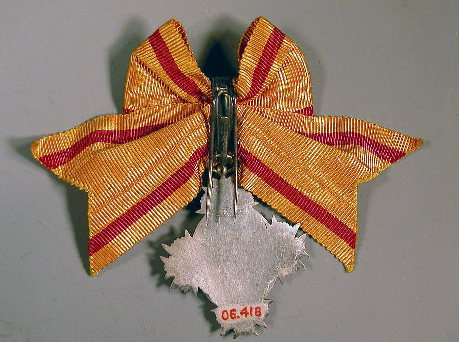 Medal, Yellow bow with red stripes, Japan