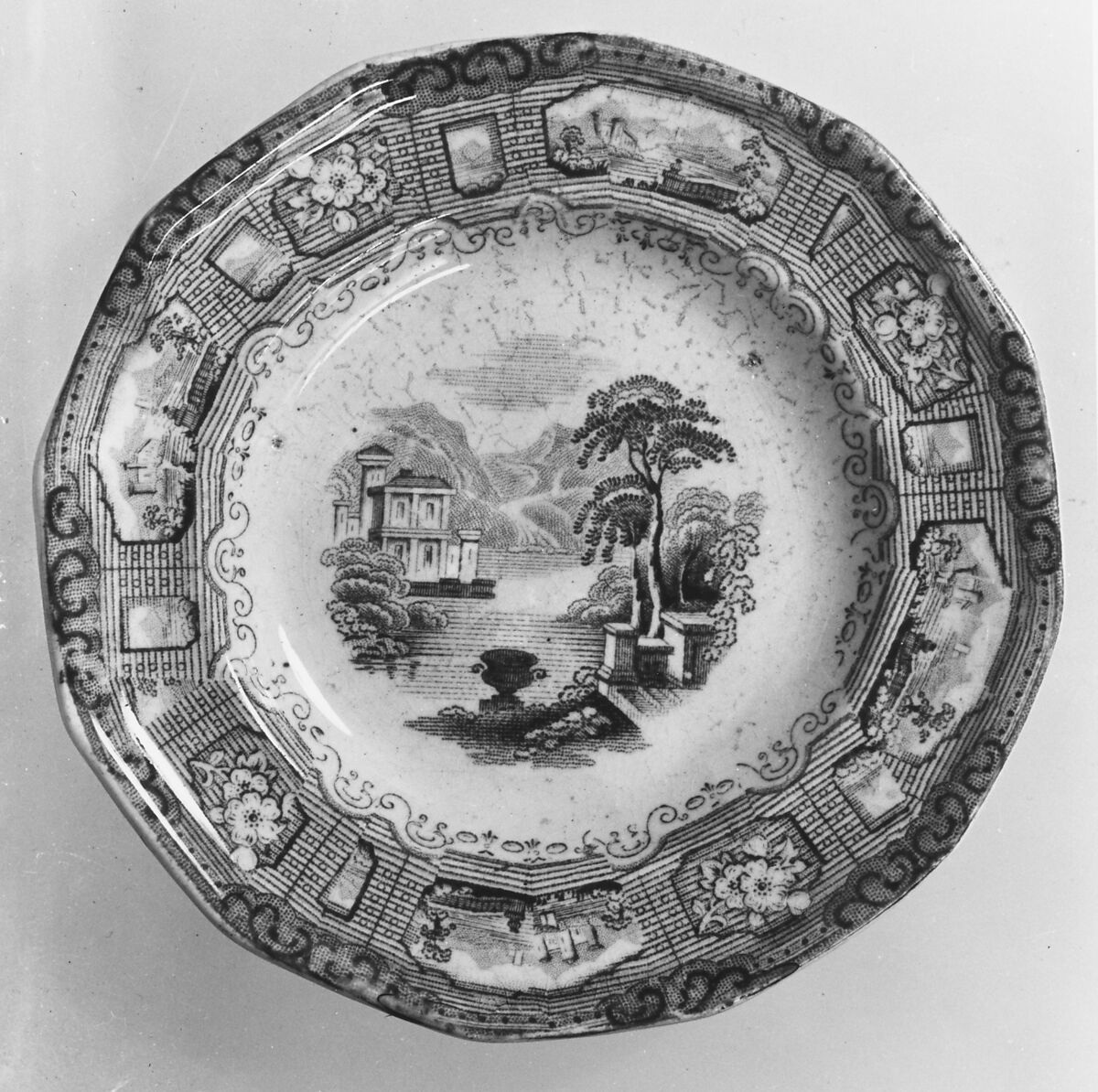 Plate, Earthenware, transfer-printed, British (American market) 