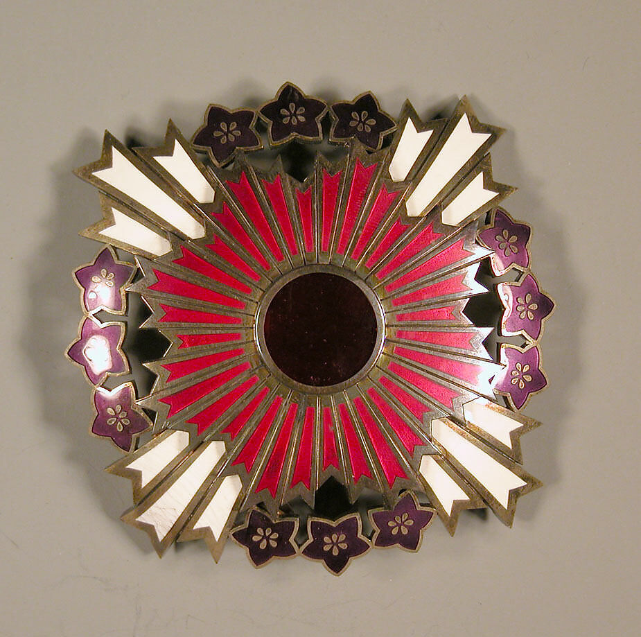 Insignia, Medal, Button, Red with white stripe, Japan