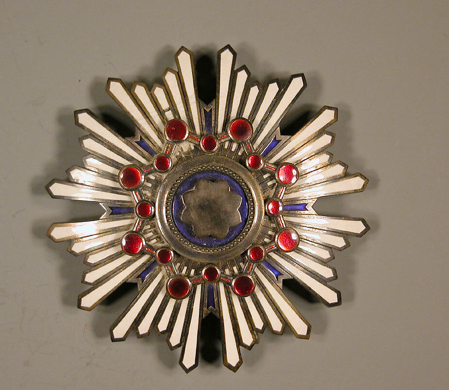 Insignia, Medal, Button, White ribbon with yellow stripes, Japan