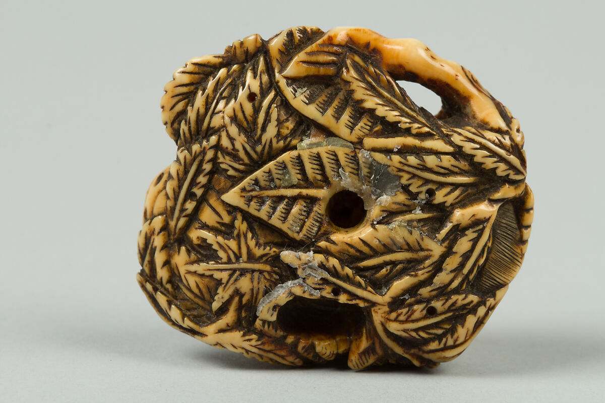 Netsuke of Sleeping Boar, Ivory, Japan
