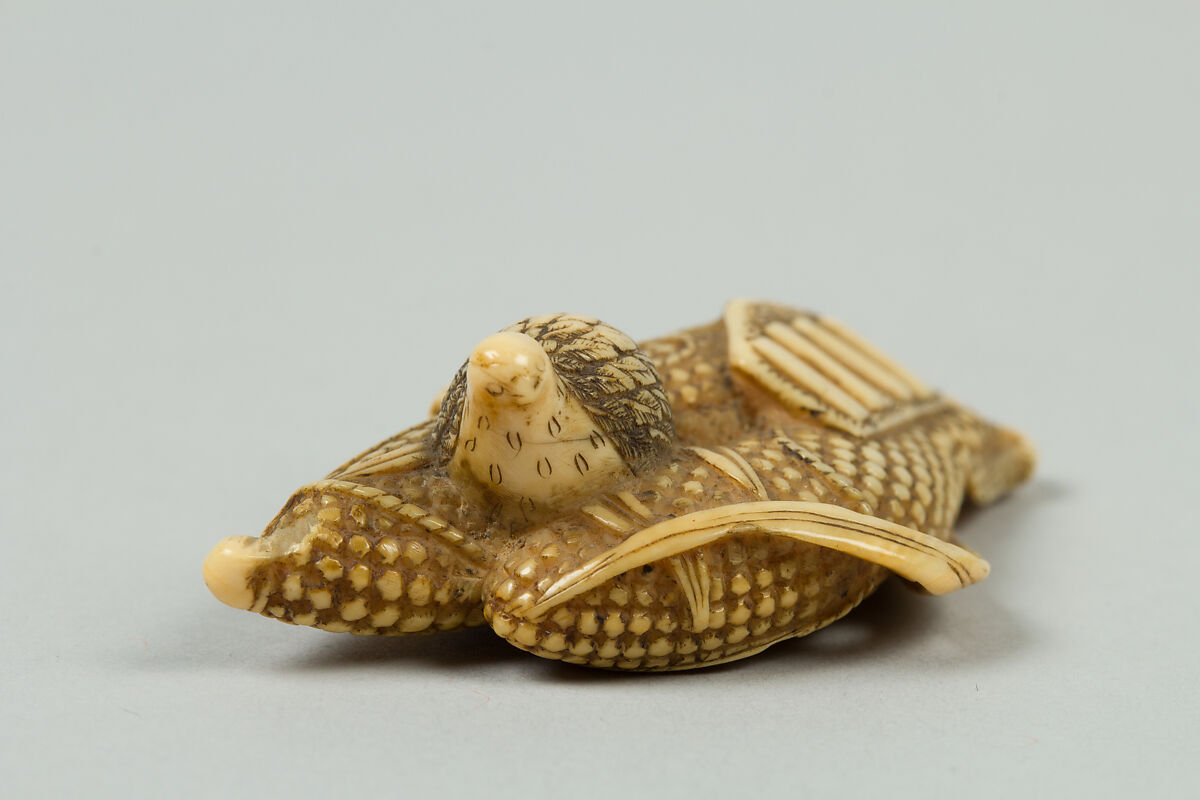 Netsuke of Birds and Corn, Ivory, Japan