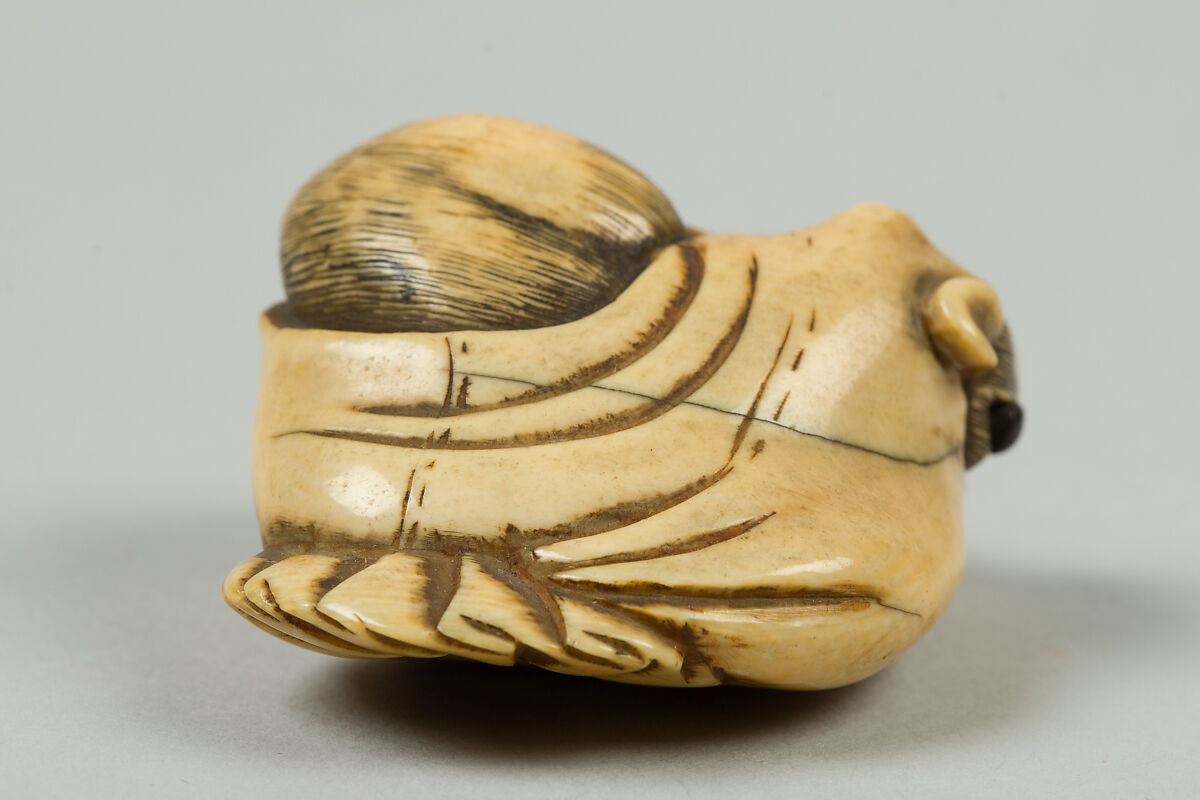 Netsuke of Mouse in a Bag, Ivory, Japan