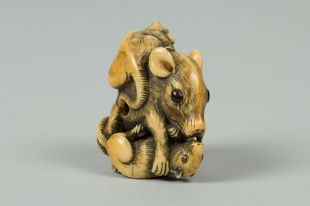 Netsuke of Group of Mice, Ivory, Japan