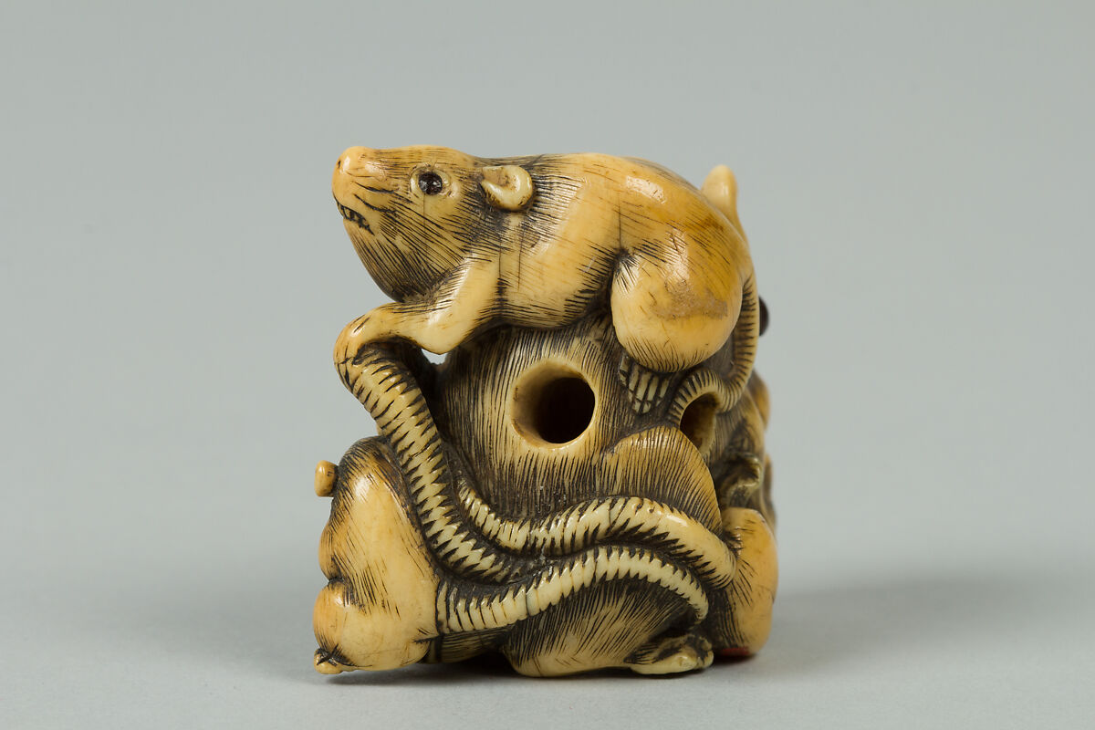 Netsuke of Group of Mice, Ivory, Japan