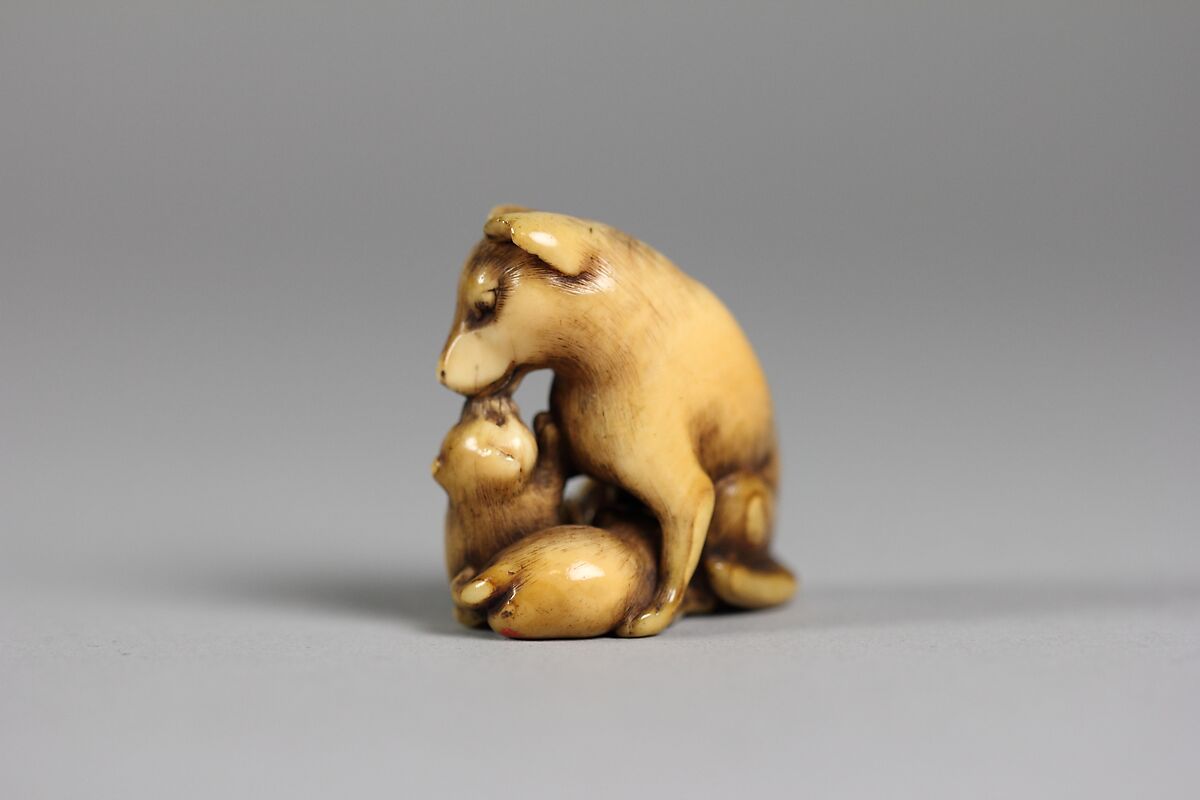 Netsuke of Dogs, Ivory, Japan