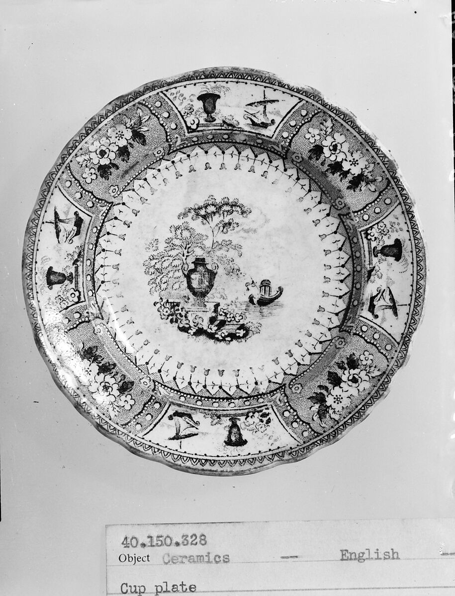 Plate, Thomas Mayer (active ca. 1826–38), Earthenware, transfer-printed, British (American market) 