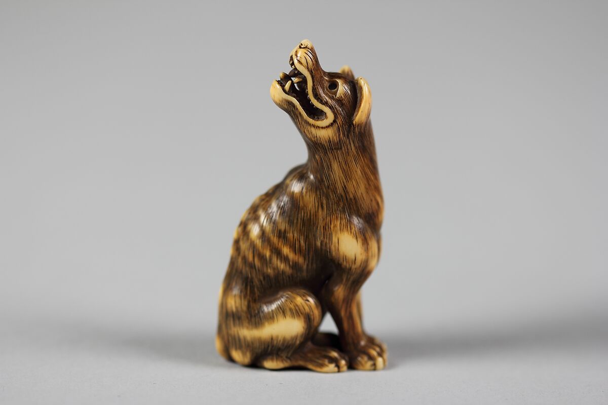 Dog, Tomotada (Japanese, active late 18th–early 19th century), Ivory, Japan 