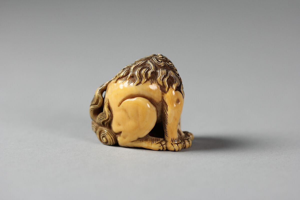 Netsuke of Seated Baku (mythical animal), Ivory, Japan