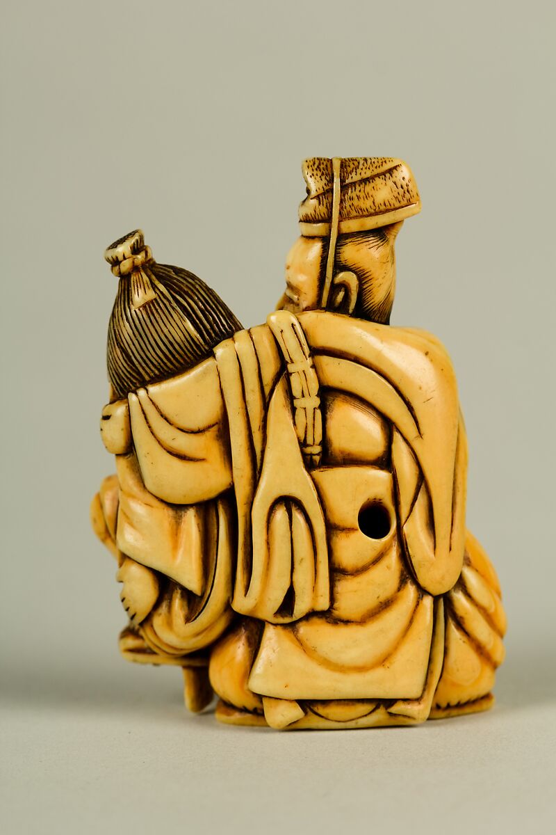 Netsuke of Two Male Figures, Ivory, Japan