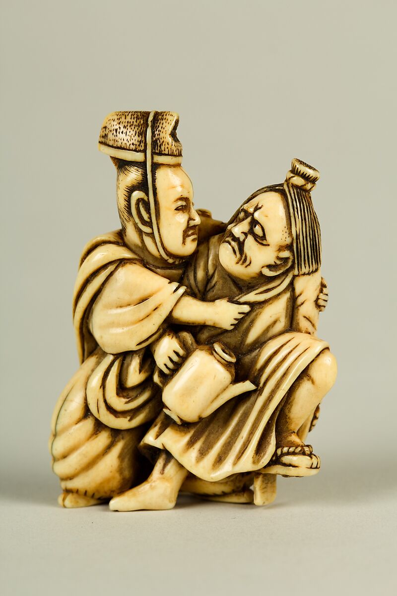 Netsuke of Two Male Figures, Ivory, Japan 