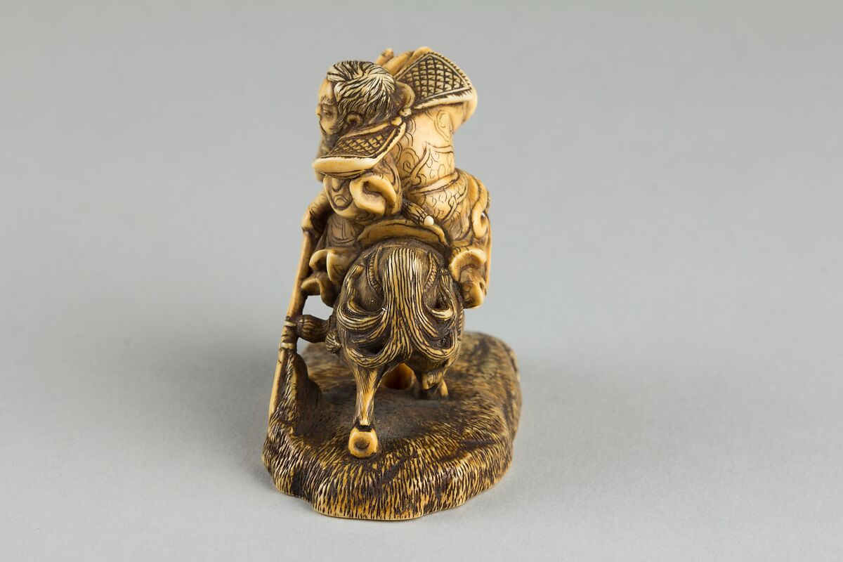 Netsuke of Horse and Rider, Ivory, Japan