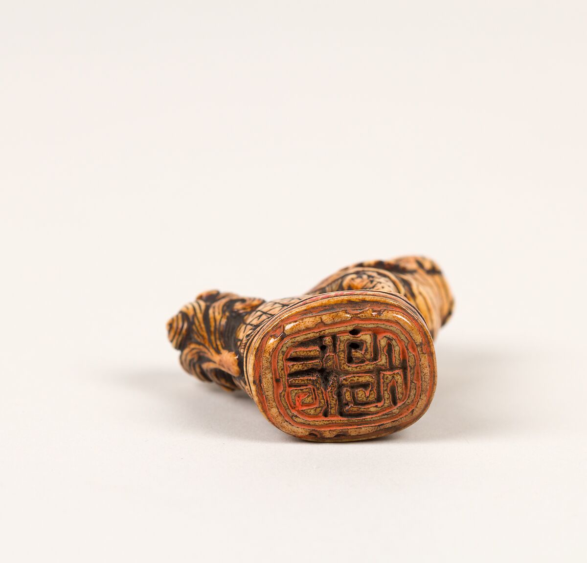 Netsuke and Seal in form of a Qilin, Ivory, Japan