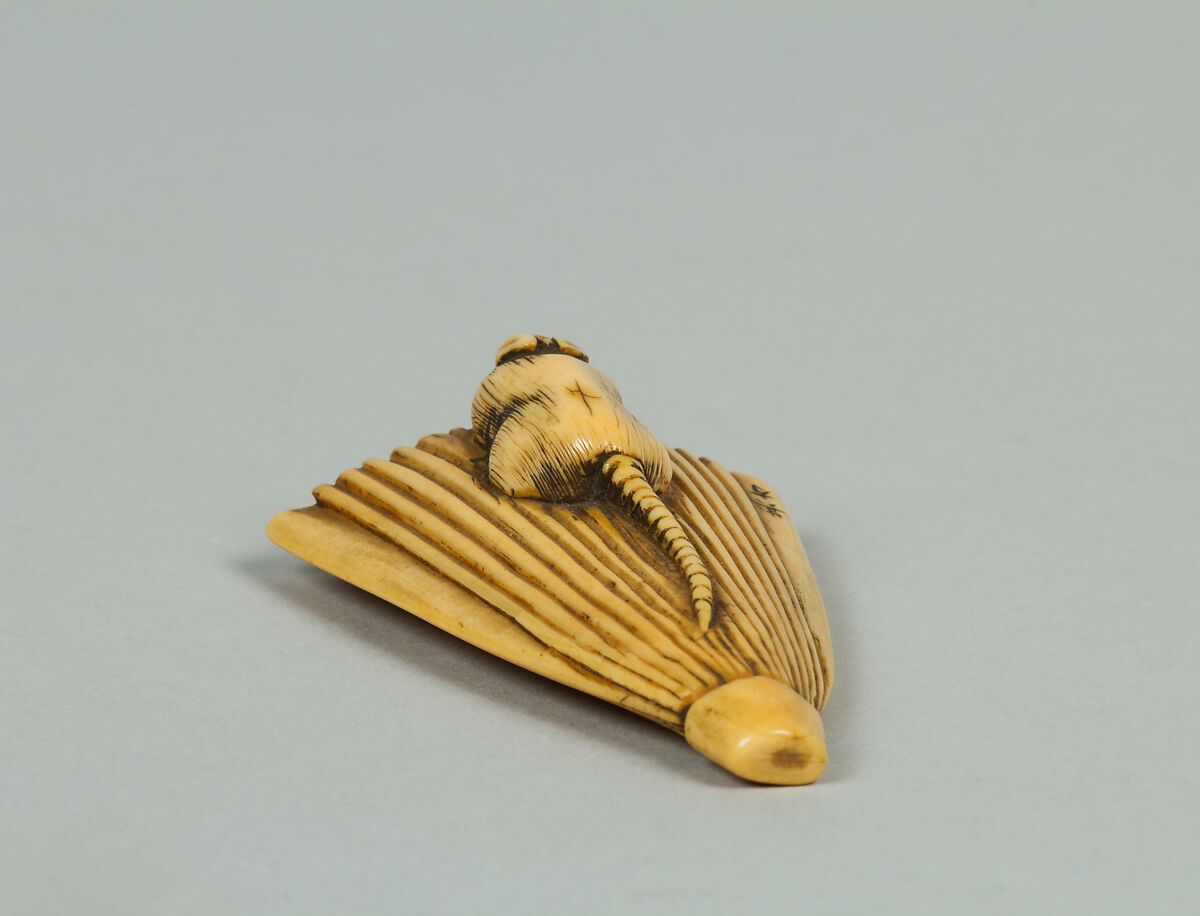 Netsuke of Mouse on an Umbrella, Ivory, Japan