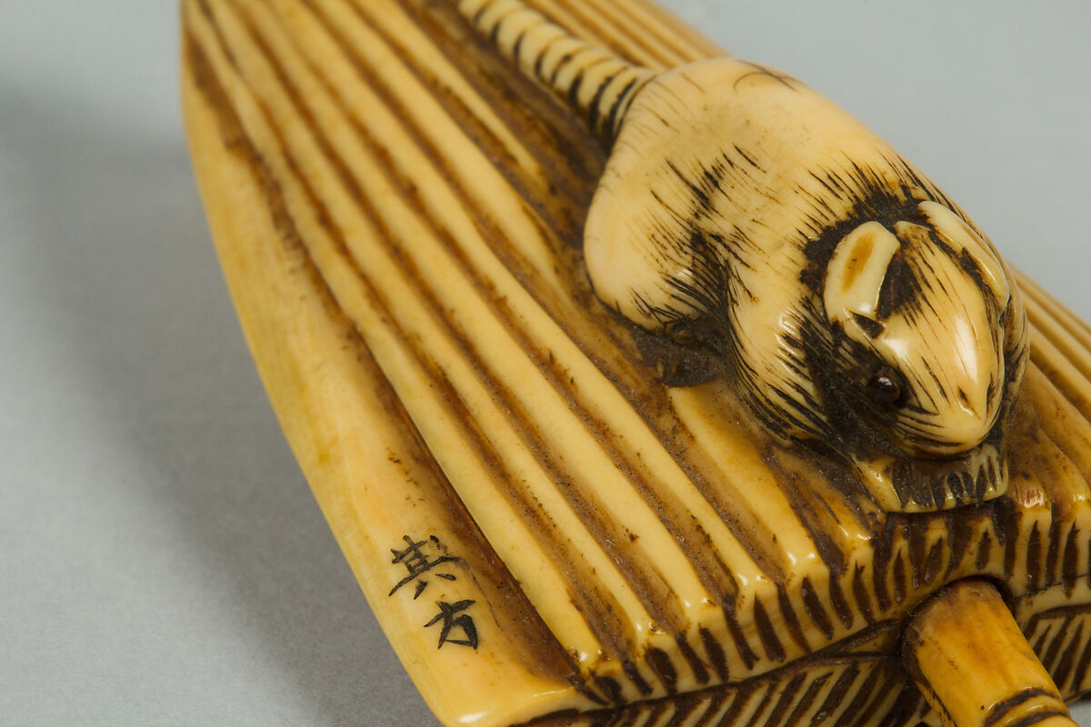 Netsuke of Mouse on an Umbrella, Ivory, Japan