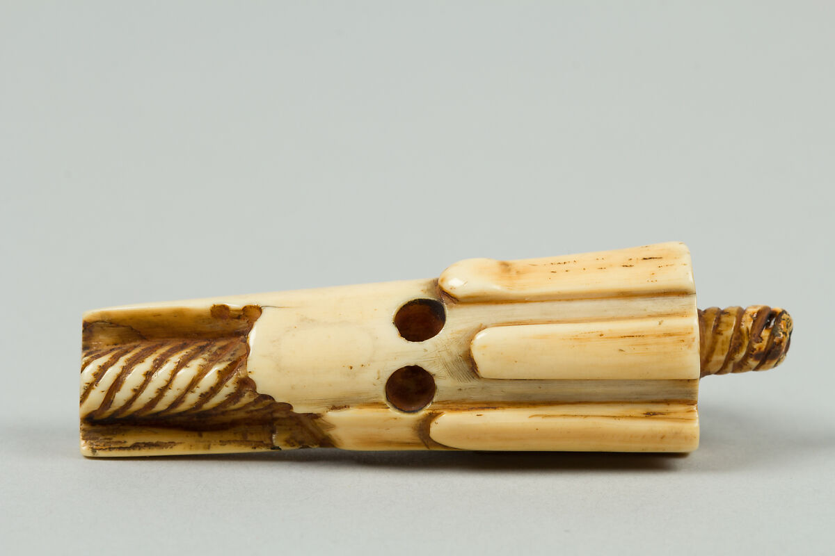 Netsuke of Mouse on Bamboo, Ivory, Japan