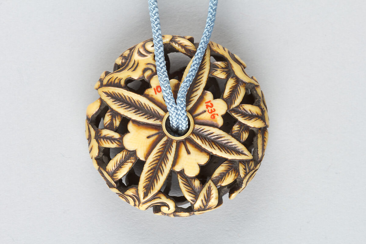 Netsuke with Carved Openwork Design, Ivory, Japan