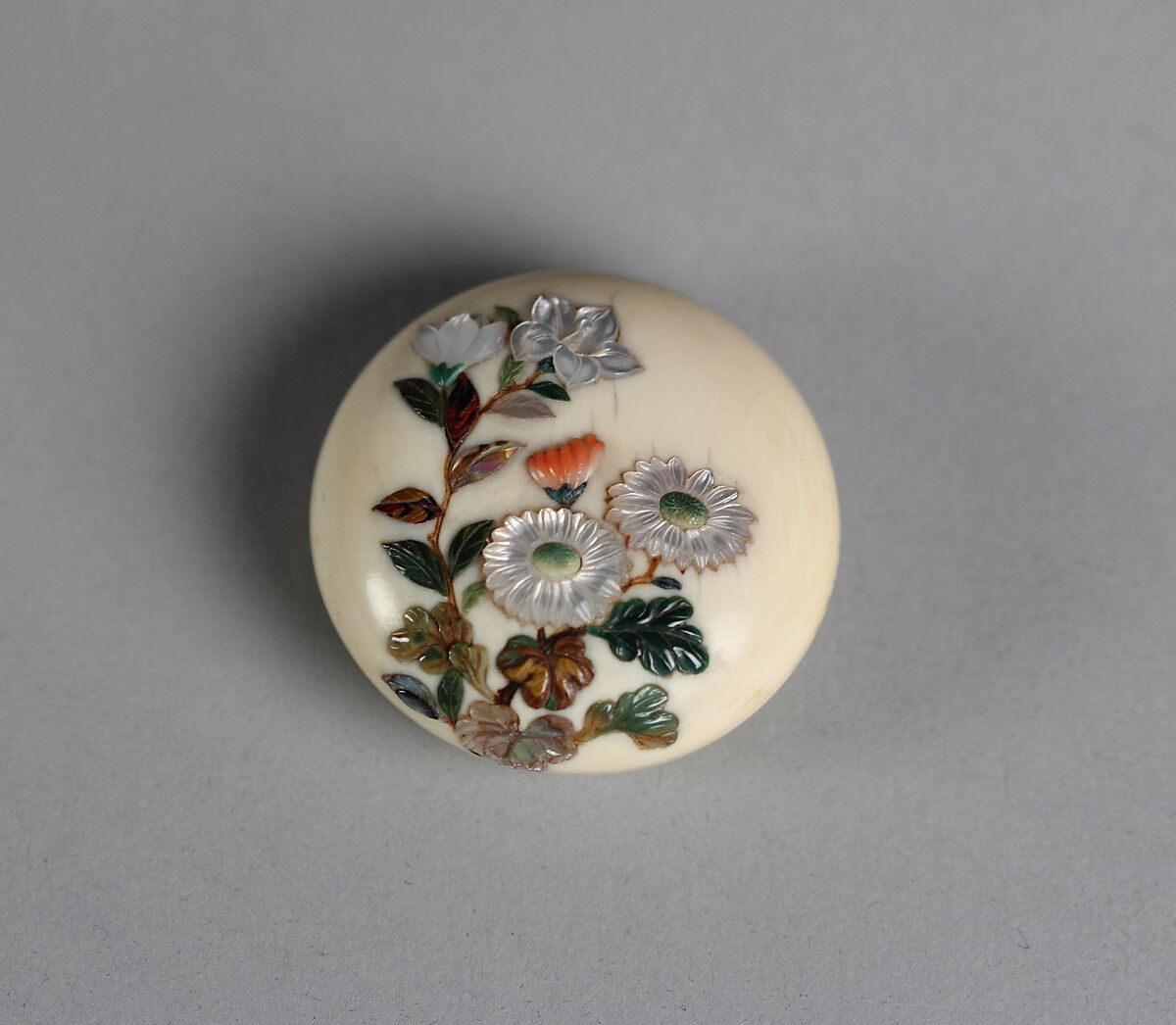 Netsuke of Assorted Flowers, Ivory, Japan 