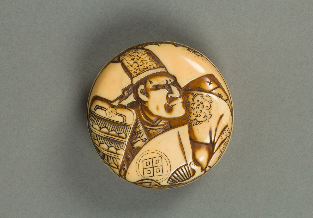 Netsuke with Carving of an Actor, Ivory, Japan 