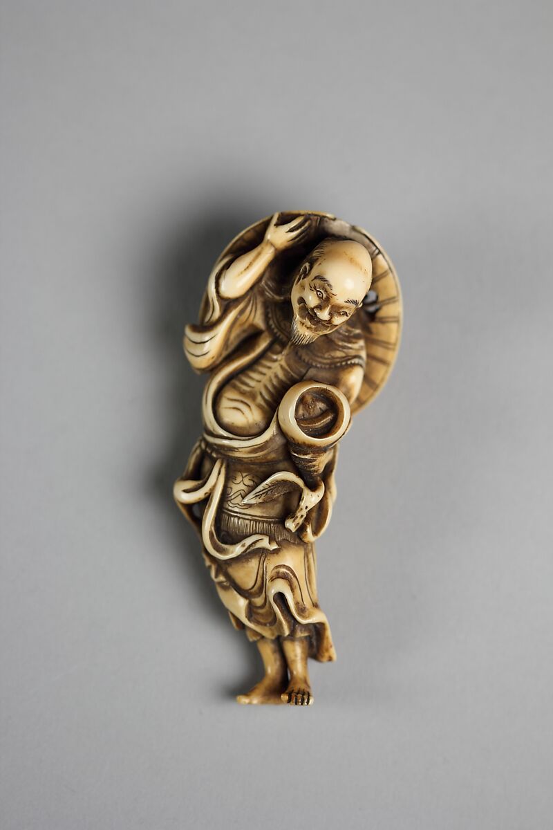 Daoist Immortal Tōbōsaku Sennin, Ryūminsai (Japanese, active late 18th–early 19th century), Ivory, Japan 