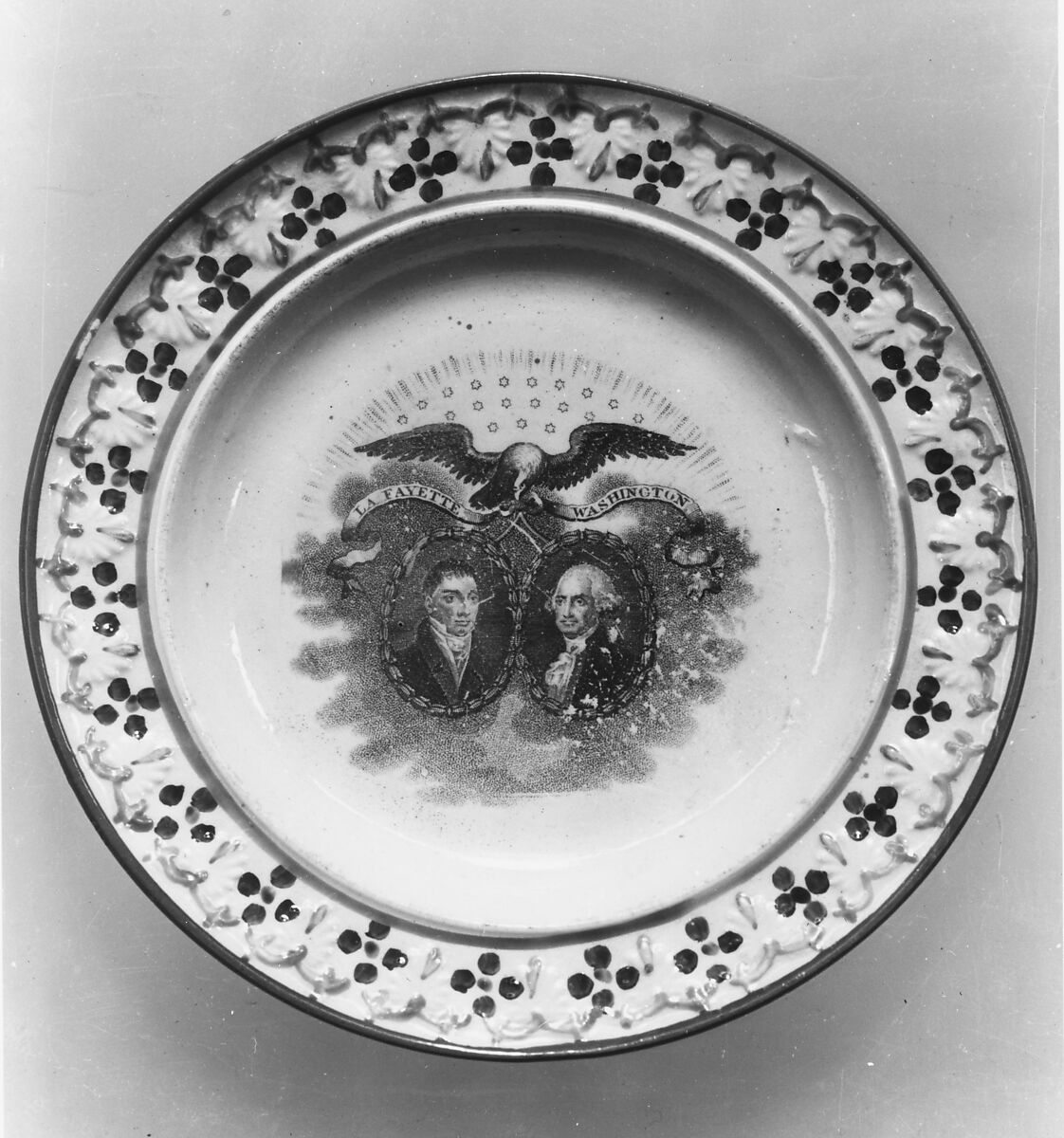 Plate, Enoch Wood &amp; Sons (British, active Burslem, 1818–46), Earthenware, transfer-printed, British (American market) 