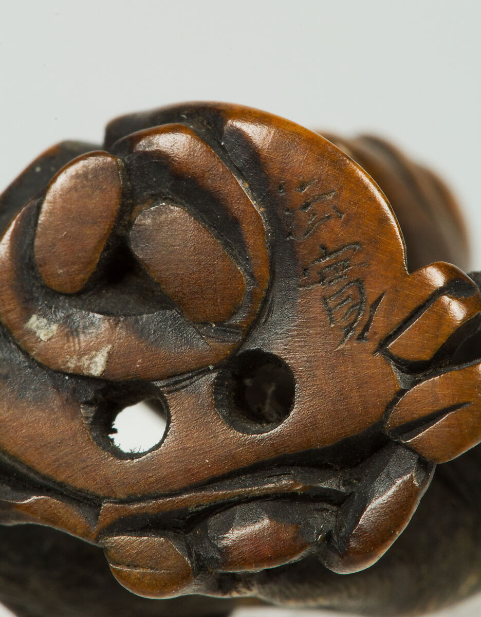 Netsuke of Woman and Deer, Wood, Japan