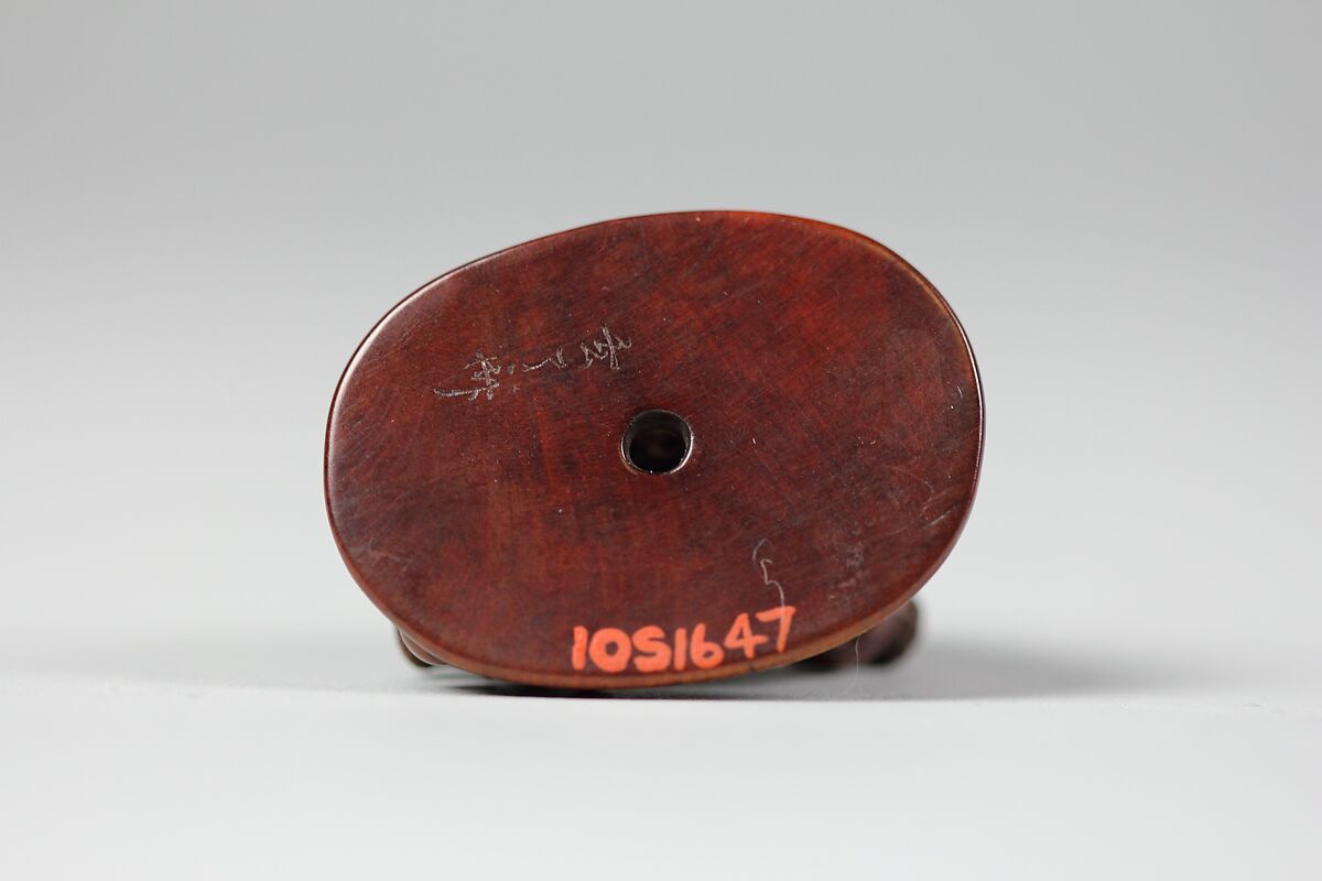 Netsuke of Two Men and Horse, Wood, Japan