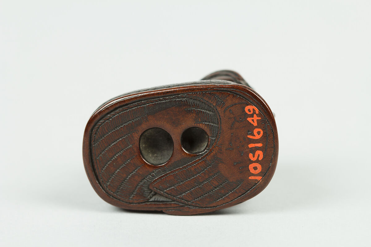 Netsuke of Boy Washing a Horse, Wood, Japan